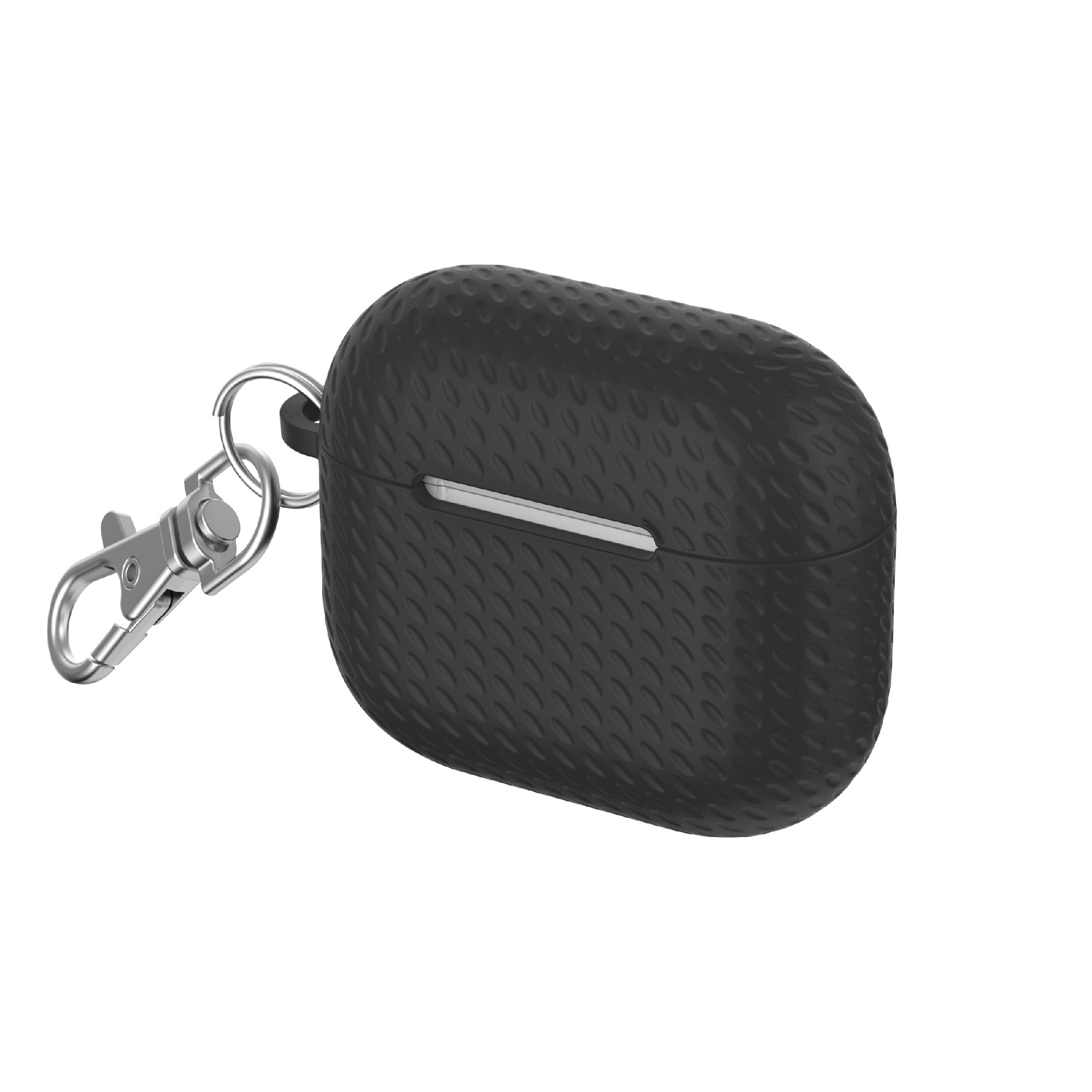 onn. Silicone Charging Case Cover with Keychain Clip for Apple AirPods (3rd  generation) - Textured Black 