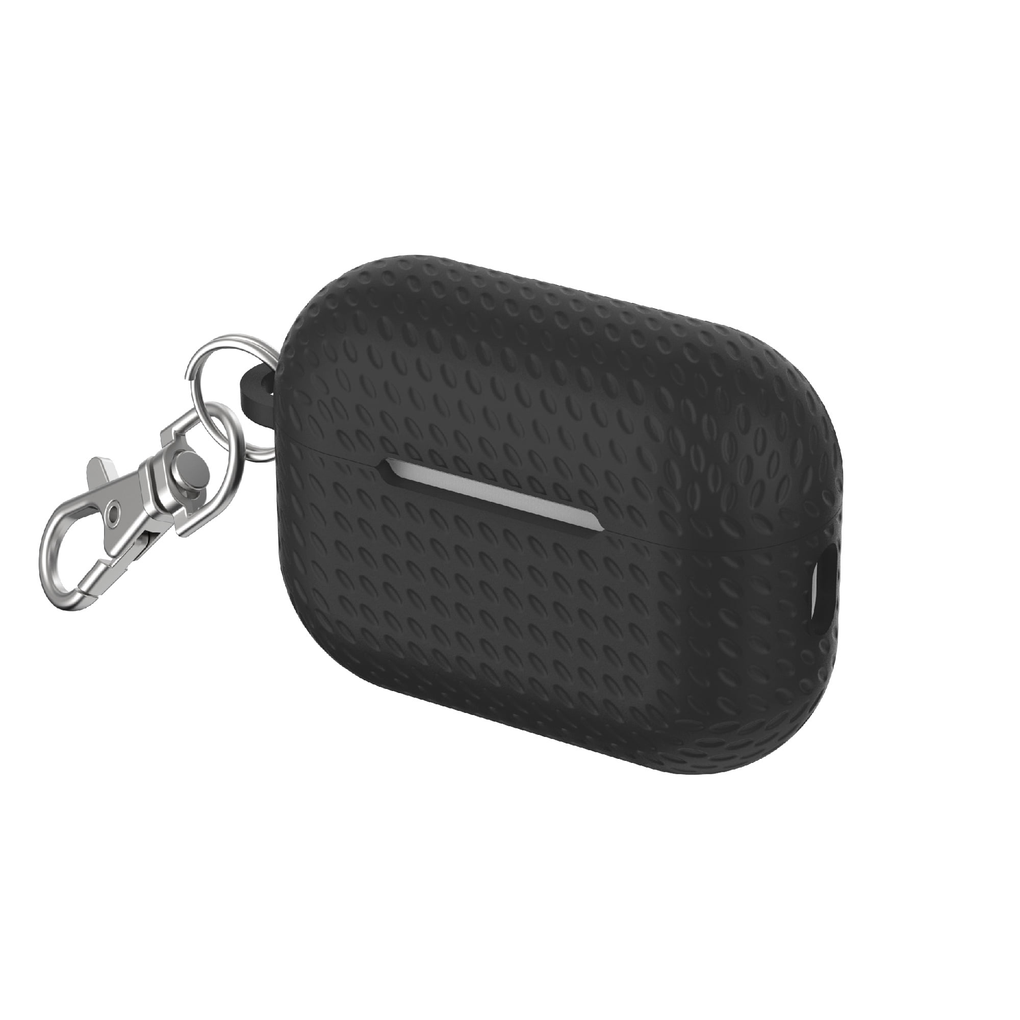 onn. Silicone Charging Case Cover with Keychain Clip for
