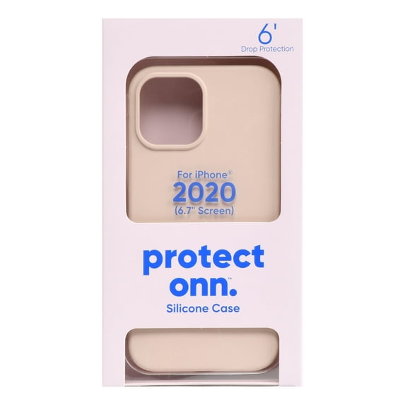 onn. Silicone Phone Case for iPhone 12 Pro Max, Light Pink Color