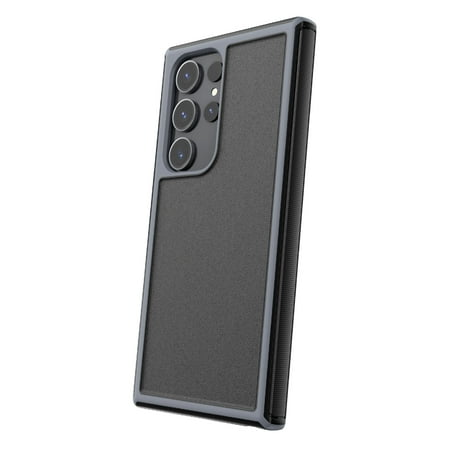 onn. Slim Rugged Phone Case for Samsung Galaxy S23 Ultra 5G, Black/Gray