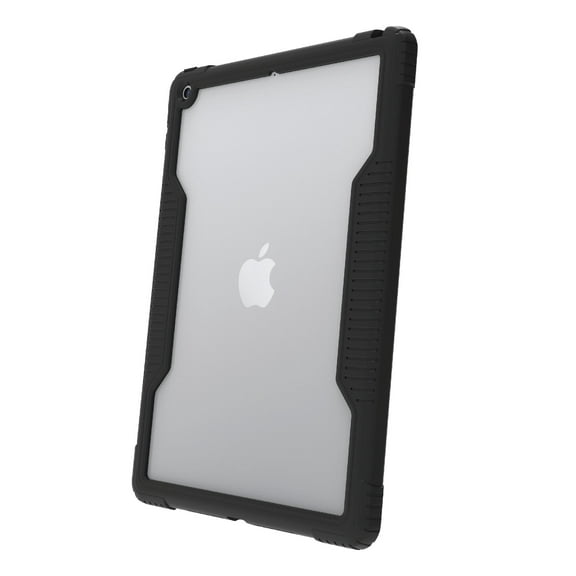 onn. Slim Rugged Tablet Case for iPad (7th, 8th, 9th Generation) - Black/Clear