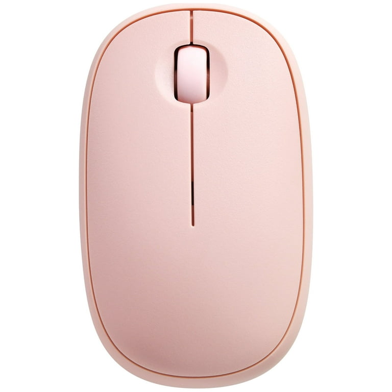 onn. Slim Wireless 3-Button Computer Mouse, Bluetooth and Nano USB  Receiver, 1600 DPI, Pink 