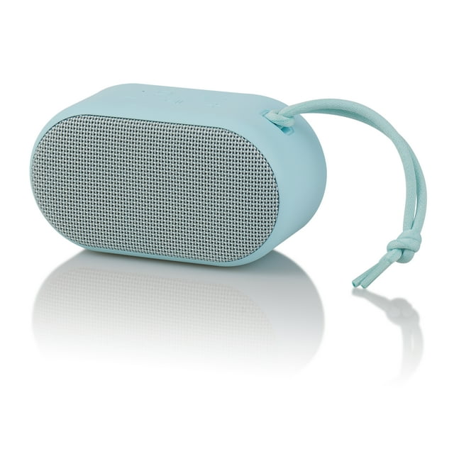 onn. Small Rugged Portable Bluetooth Speaker, Aqua