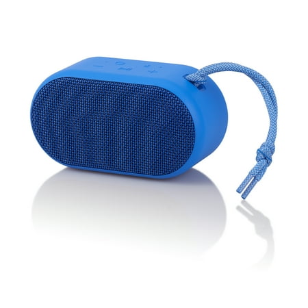 onn. Small Rugged Portable Bluetooth Speaker, Cobalt