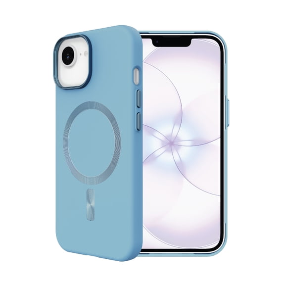 onn Soft Touch Phone Case for iPhone 17e / 16e / 15 / 14 / 13, MagSafe Compatible - Blue