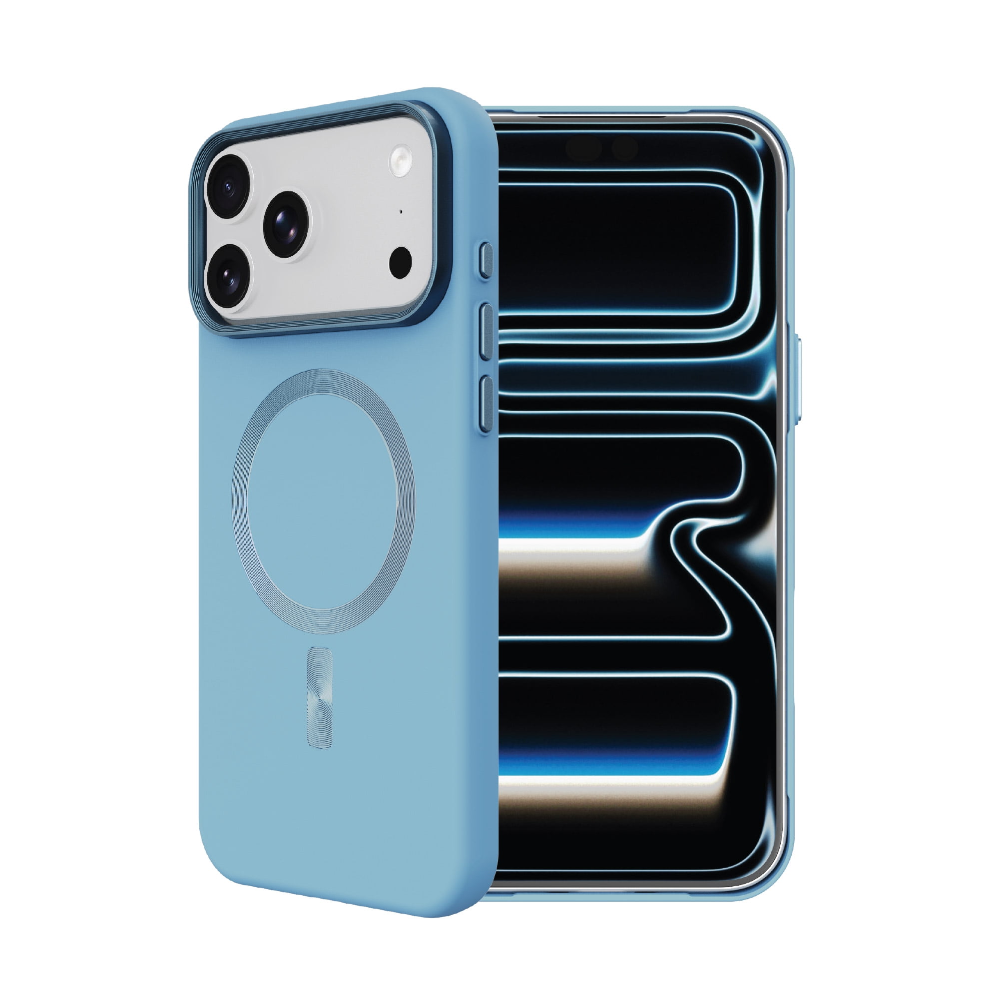 onn Soft Touch Phone Case for iPhone 18 Pro Max / 17 Pro Max, MagSafe Compatible - Blue