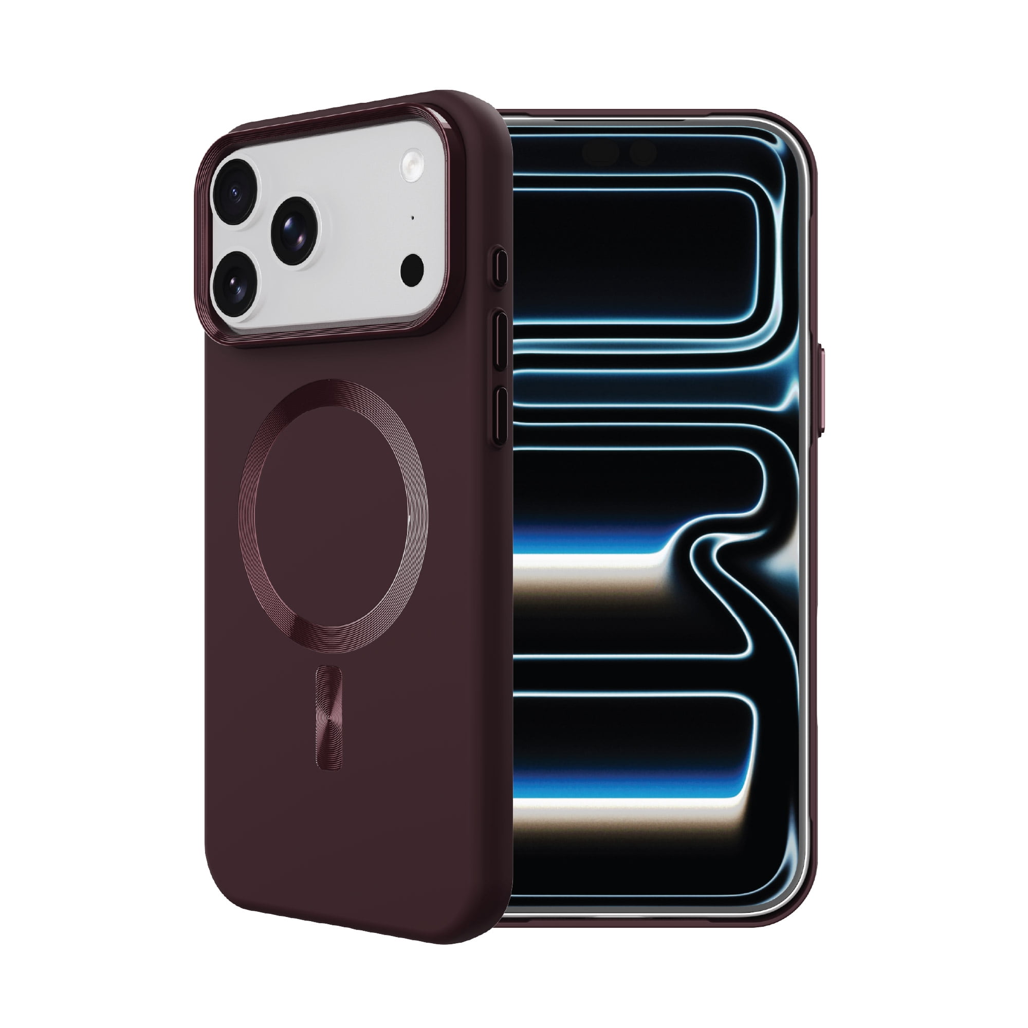 onn Soft Touch Phone Case for iPhone 18 Pro Max / 17 Pro Max, MagSafe Compatible - Plum Chocolate