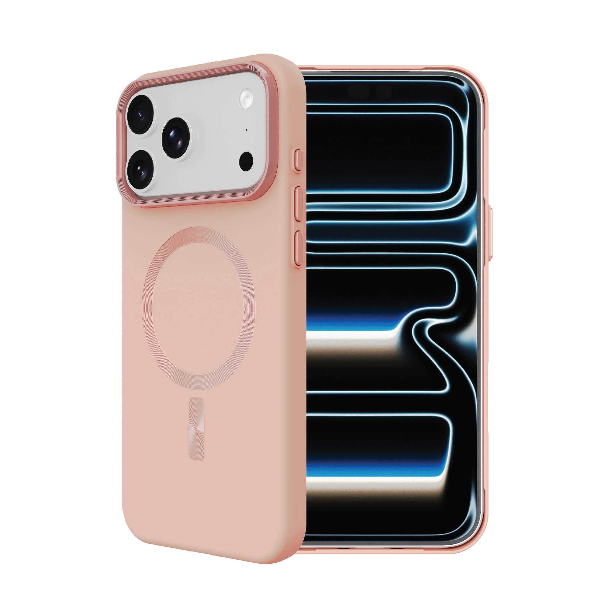 onn Soft Touch Phone Case for iPhone 18 Pro / 17 Pro, MagSafe Compatible - Blush Pink
