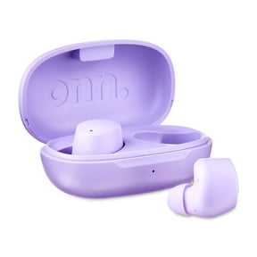 onn Wireless Bluetooth Earphones with Charging Case and Touch Controls, Lilac