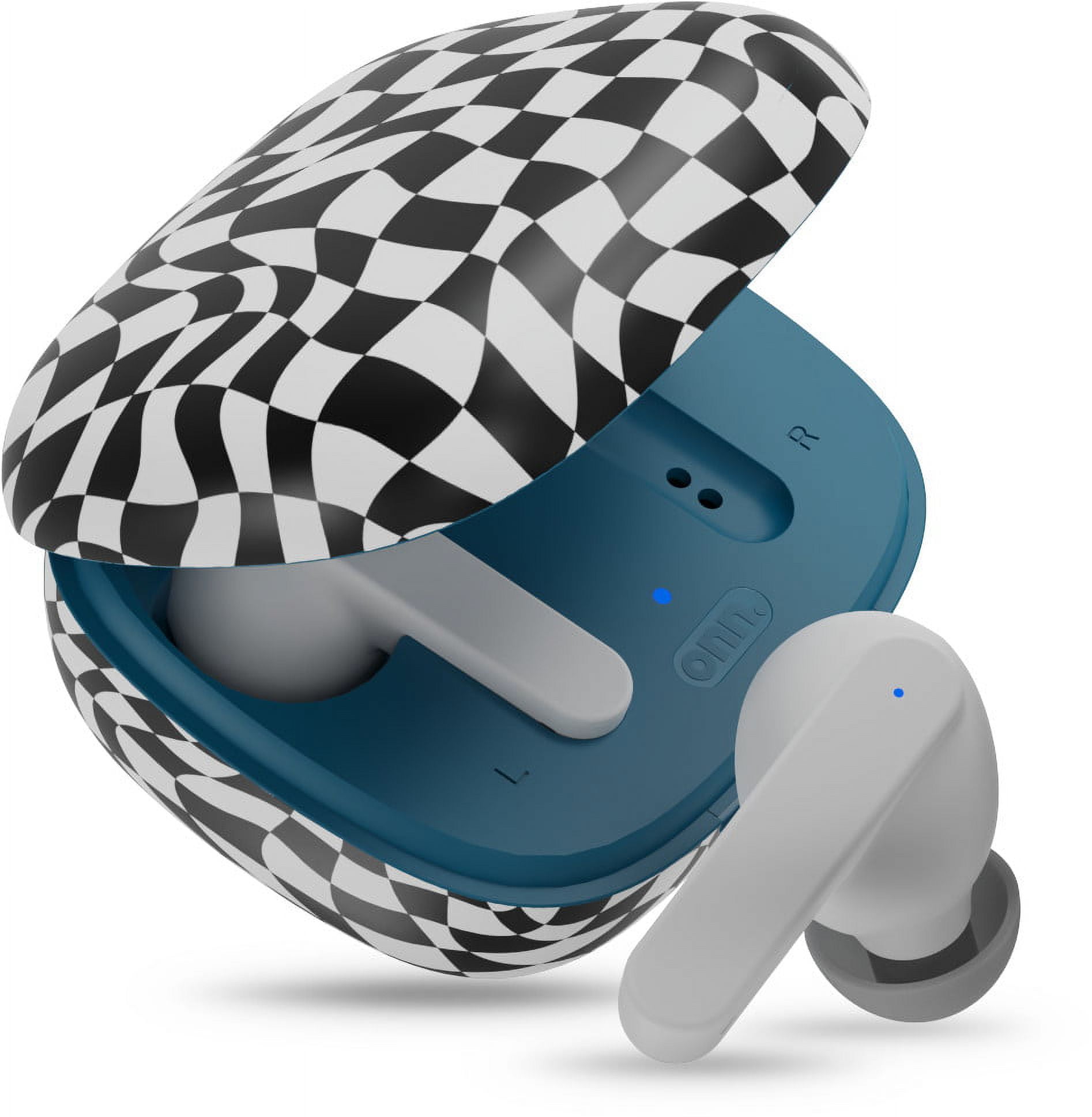 onn. Wireless In-Ear Bluetooth Earphones with Charging Case, Blue
