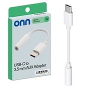 onn USB-C to 3.5 mm Adapter, White
