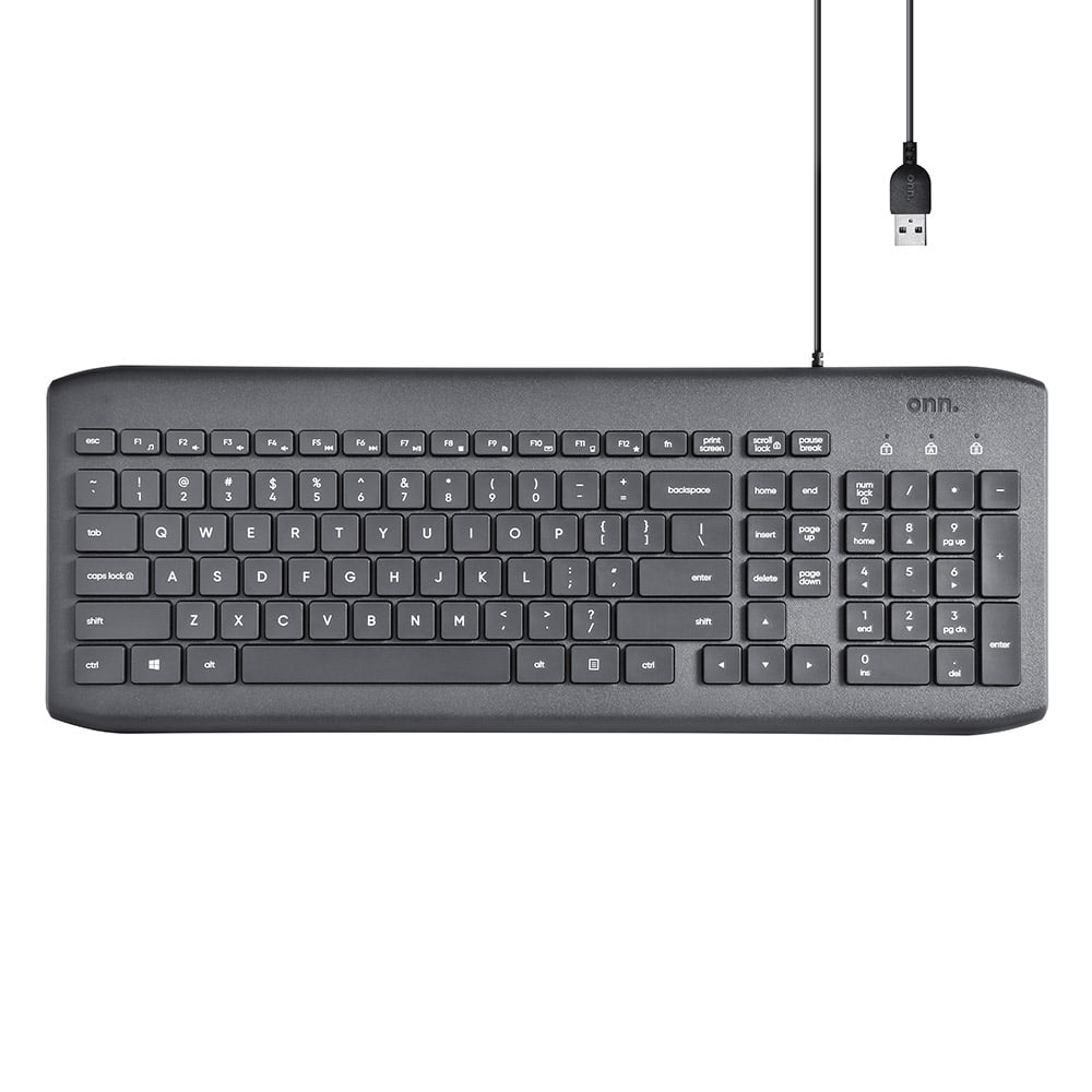 onn. Computer Keyboard with 104-Keys, 5 Cable, Windows and Mac Compatible, - Walmart.com