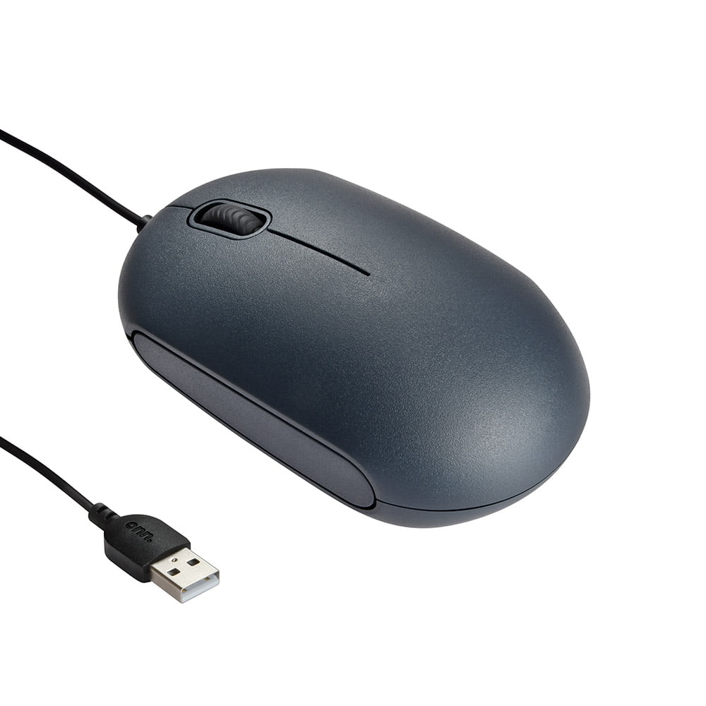 Basics 3-Button Wired USB Computer Mouse, Single, Black