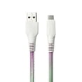 thumbnail image 1 of onn. USB To USB-C Glitter Cable, Purple & Mint, 6', 1 of 6