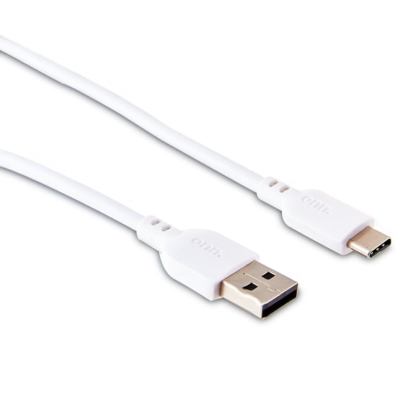 onn USB to USB-C Charge Cable for PS5 DualSense Controller, 10 ft, White