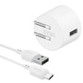 thumbnail interactive-video image 1 of onn 12W Single USB-A Port Wall Charger with 3ft USB-C to USB Cable, Foldable Plug, White - Compatible with iPhone 17/16/15 Series, Samsung Galaxy, Google Pixel, and more, 1 of 13