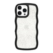 onn Wavy Grip Phone Case for iPhone 16 Pro Max - Black/Gold Glitter