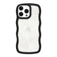 thumbnail image 1 of onn Wavy Grip Phone Case for iPhone 16 Pro Max - Black/Gold Glitter, 1 of 7