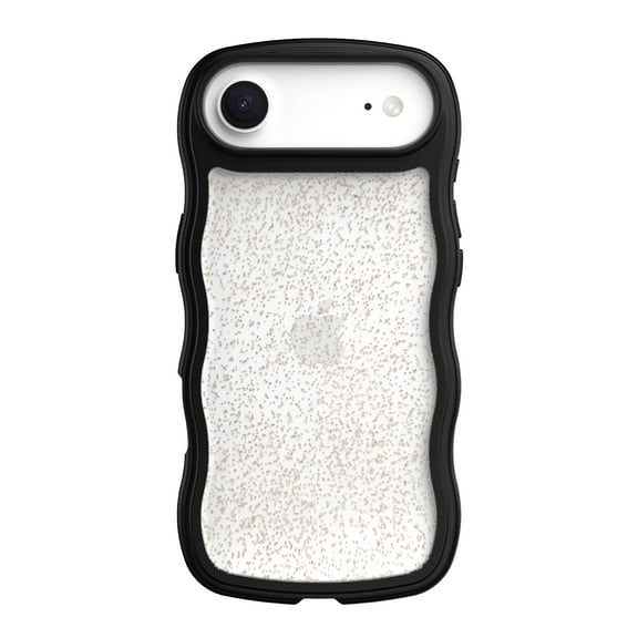 onn Wavy Grip Phone Case for iPhone Air - Black/Gold Glitter