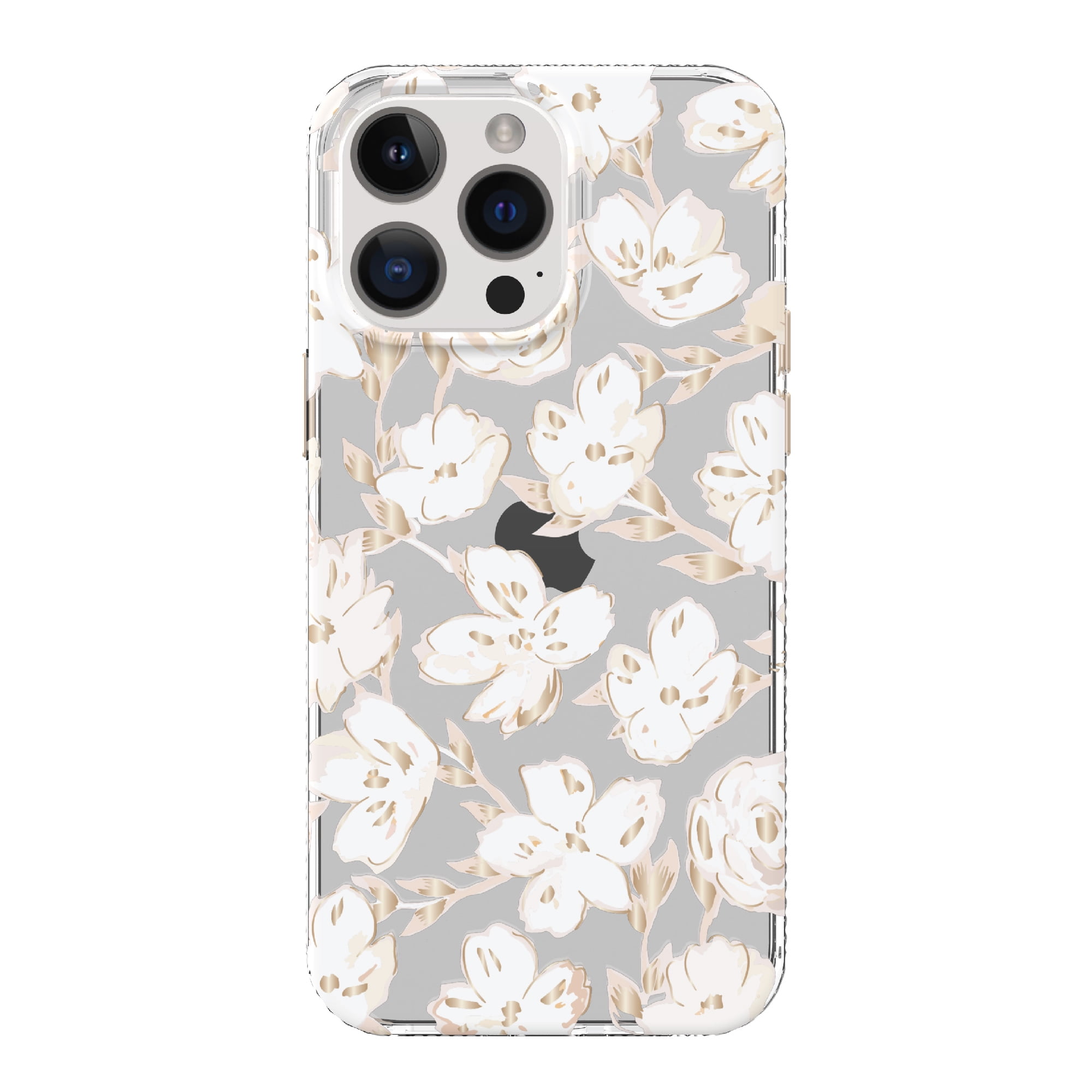 onn. White Whisp Floral Phone Case for iPhone 14 Pro Max