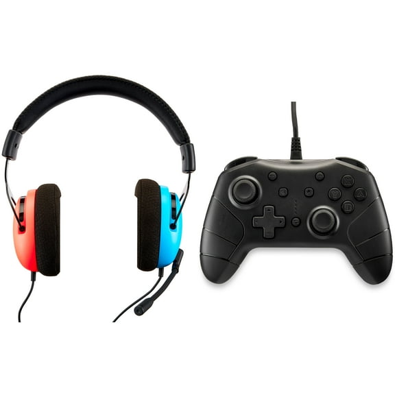 onn. Wired Controller & Wired Video Gaming Headset Nintendo Switch