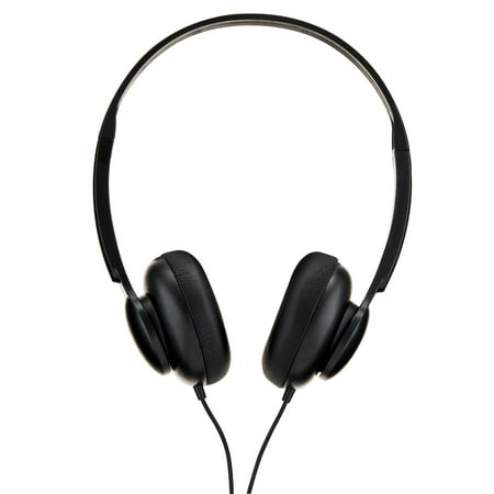 onn. Wired on-Ear Headphones, Black (New)