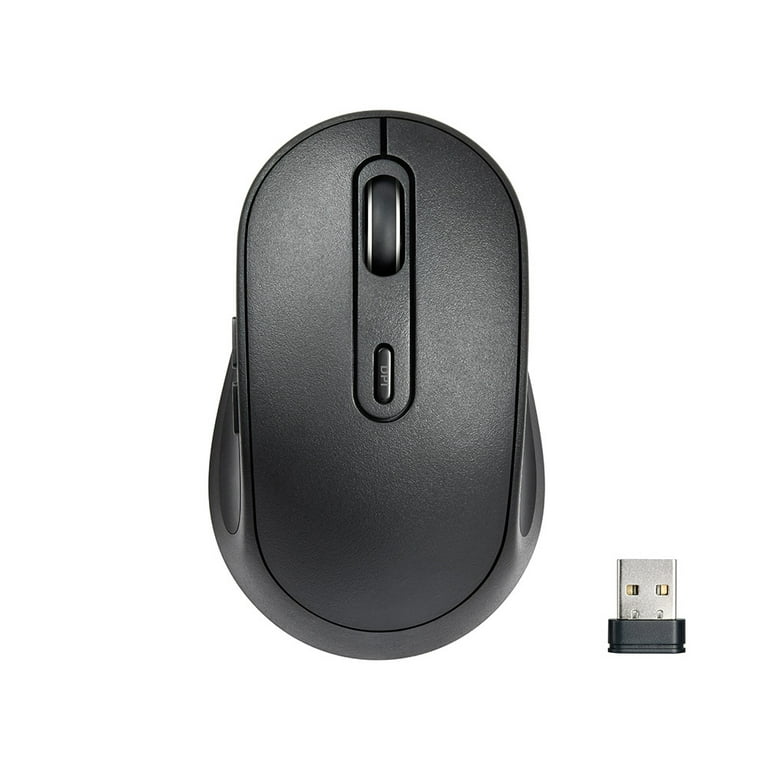 onn. Wireless 6-button Mouse with Adjustable DPI Button, USB Receiver, Black -