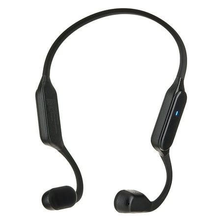 onn wireless bone conduction headphones with storage pouch, black