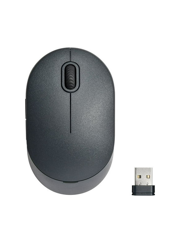 onn. Wireless Computer Mouse with Nano Receiver, Windows and Mac Compatible, USB Receiver, Gray