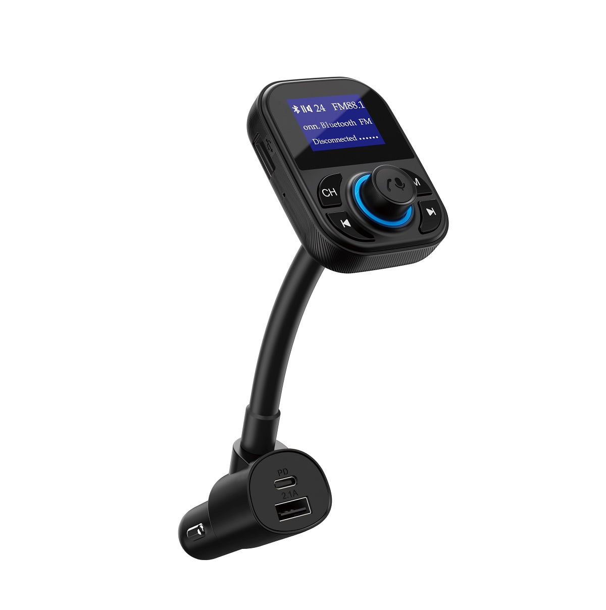 onn. Wireless FM Transmitter & Car Charger with Bluetooth Compatible via  Smartphone