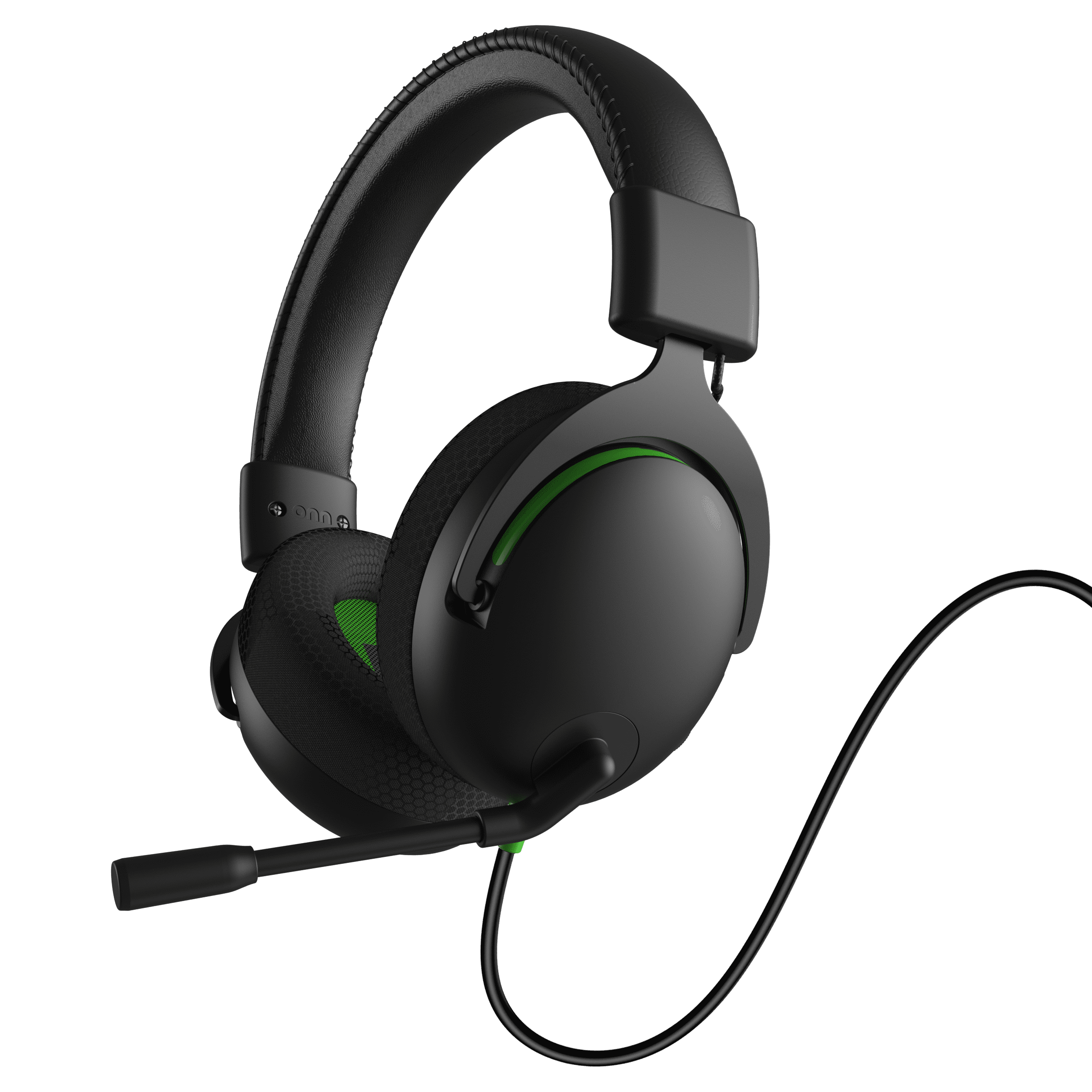 onn Wired Gaming Headset Compatible with Xbox Series X/S and Xbox One X/S, Black and Green