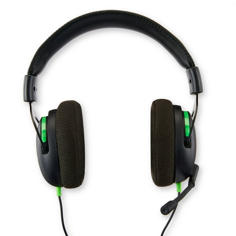 onn. Xbox Wired Video Gaming Headset with 3.5mm Connector Flip to Mute Mic Lightweight Steel Black and Green Walmart