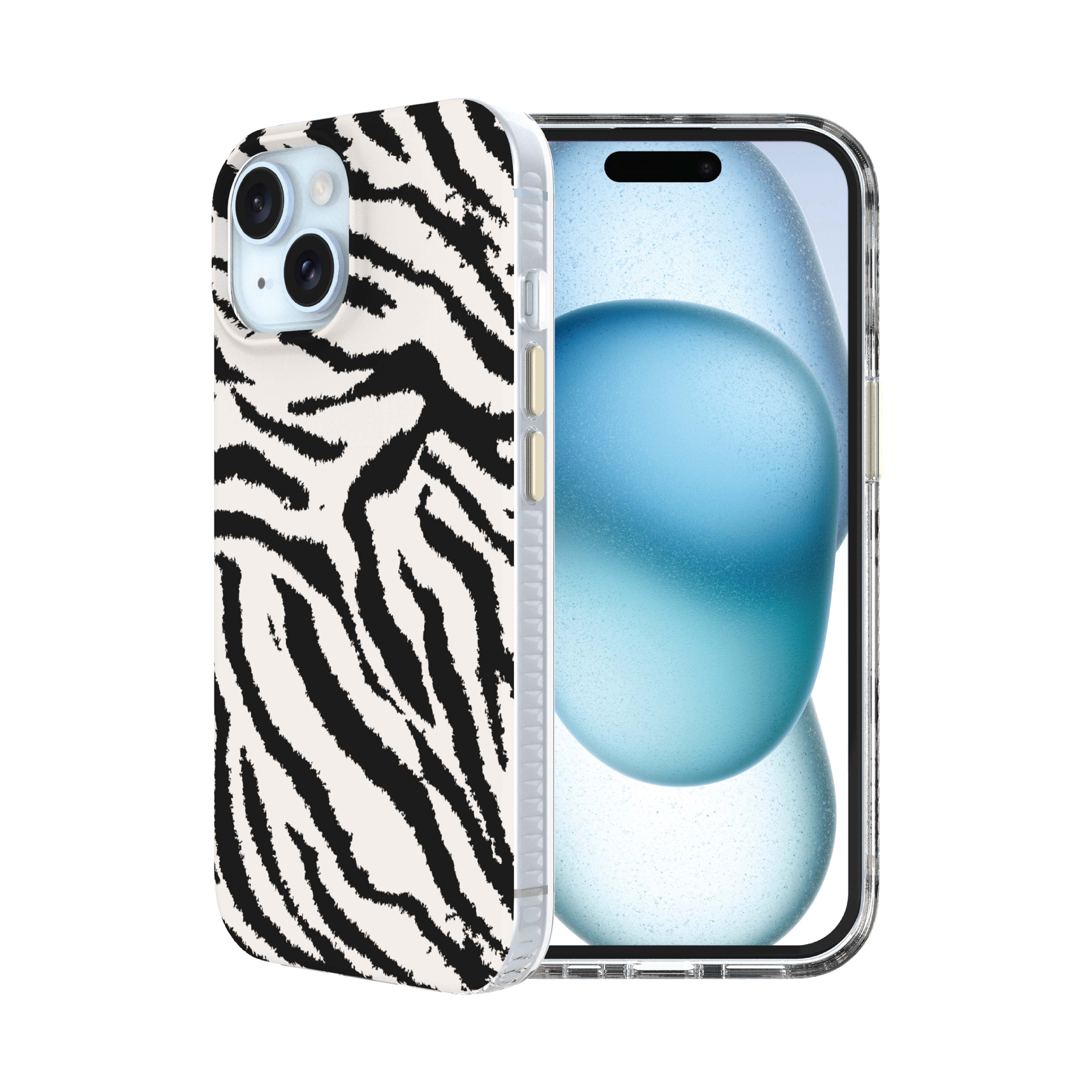 onn Phone Case for iPhone 17e / 16e / 15 / 14 / 13, MagSafe Compatible - Zebra Stripe