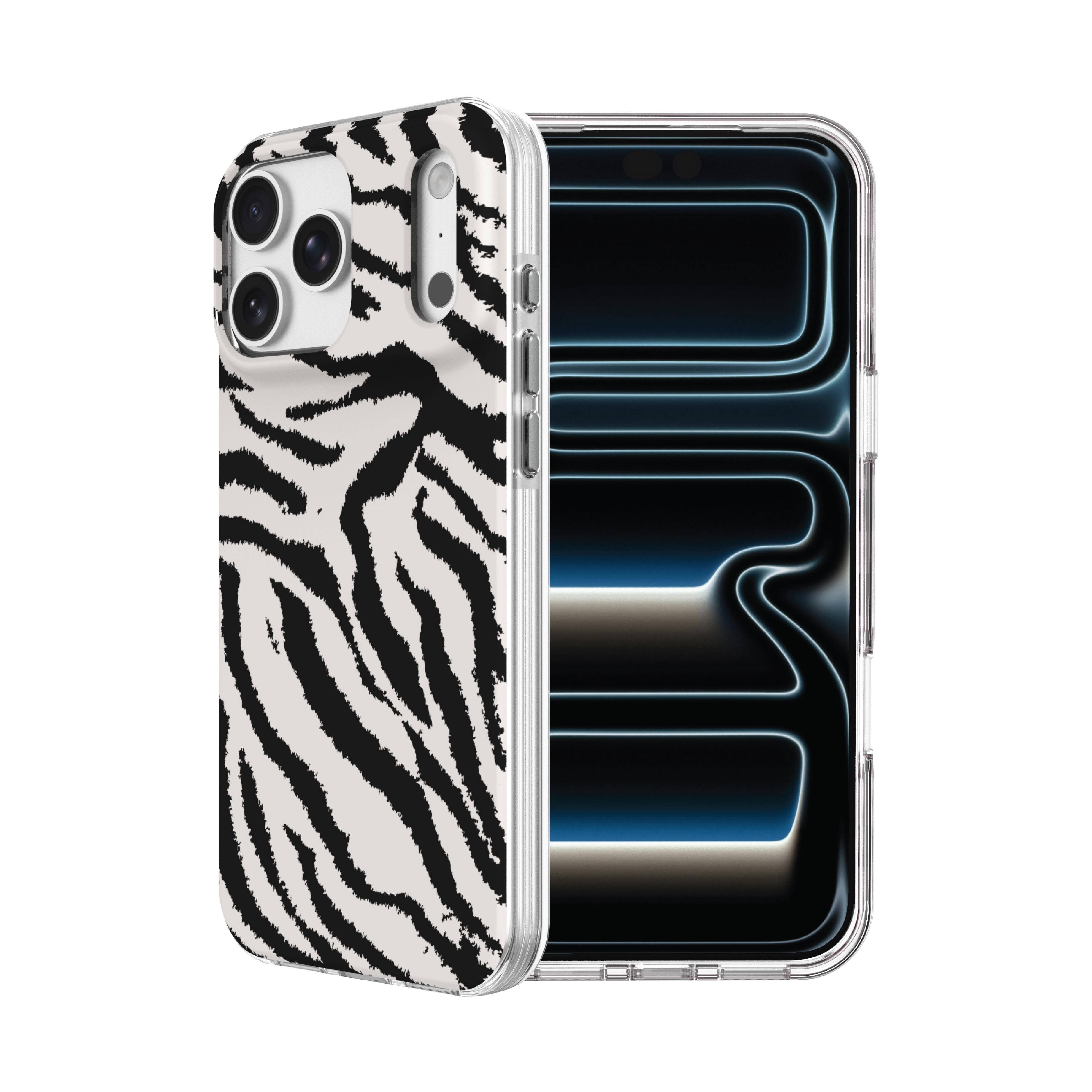 onn Phone Case for iPhone 18 Pro Max / 17 Pro Max, MagSafe Compatible - Zebra Stripe