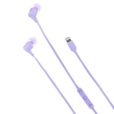 onn Earphones with Lightning Connector, Lilac