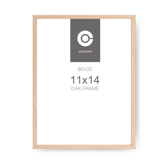 onncom 11x14 Oak Beige Wood Picture Frame for Decor, Certificate, Poster, Christmas Gift