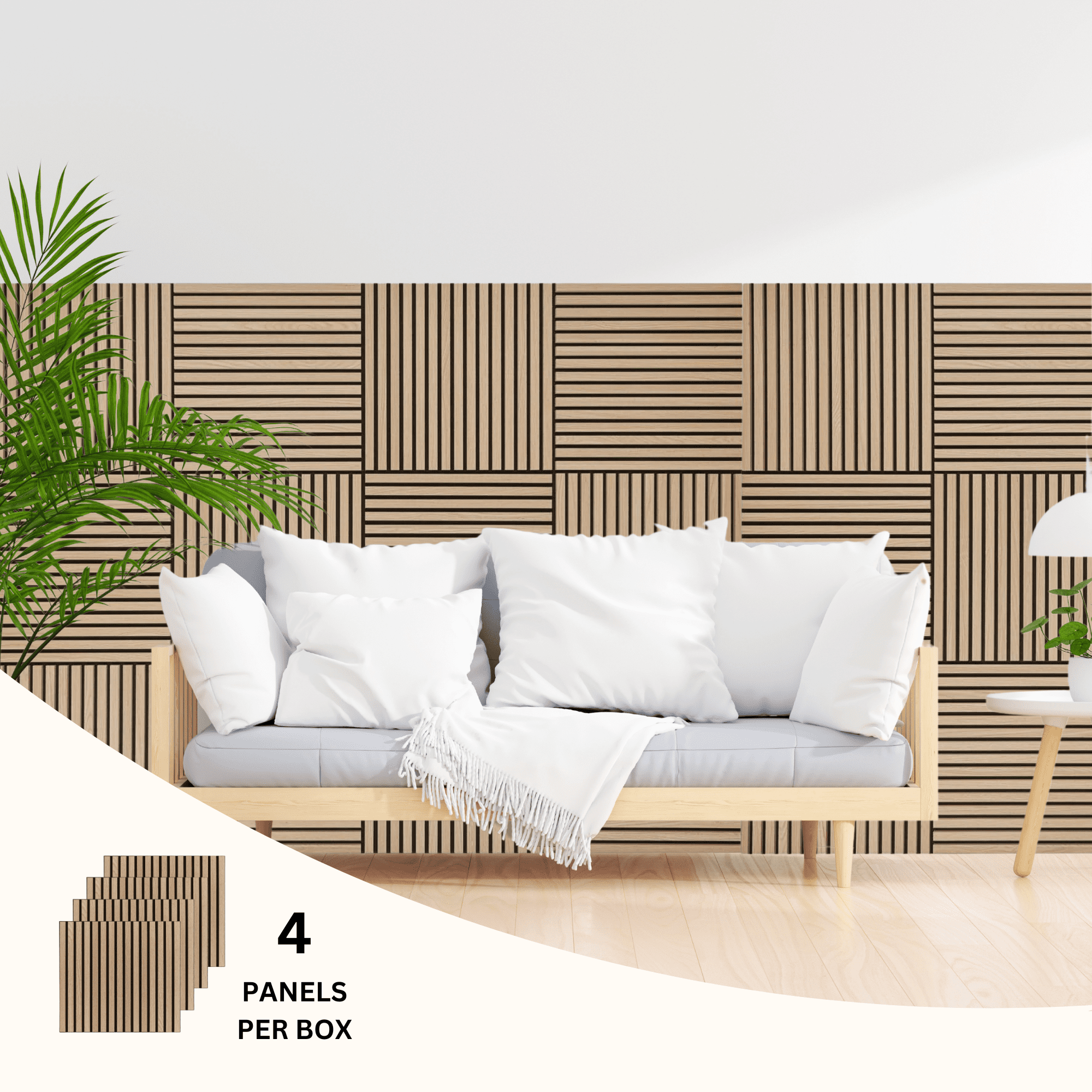 onncom Natural Oak Luxury Wood Veneer Acoustic Slat Wall Panels ...