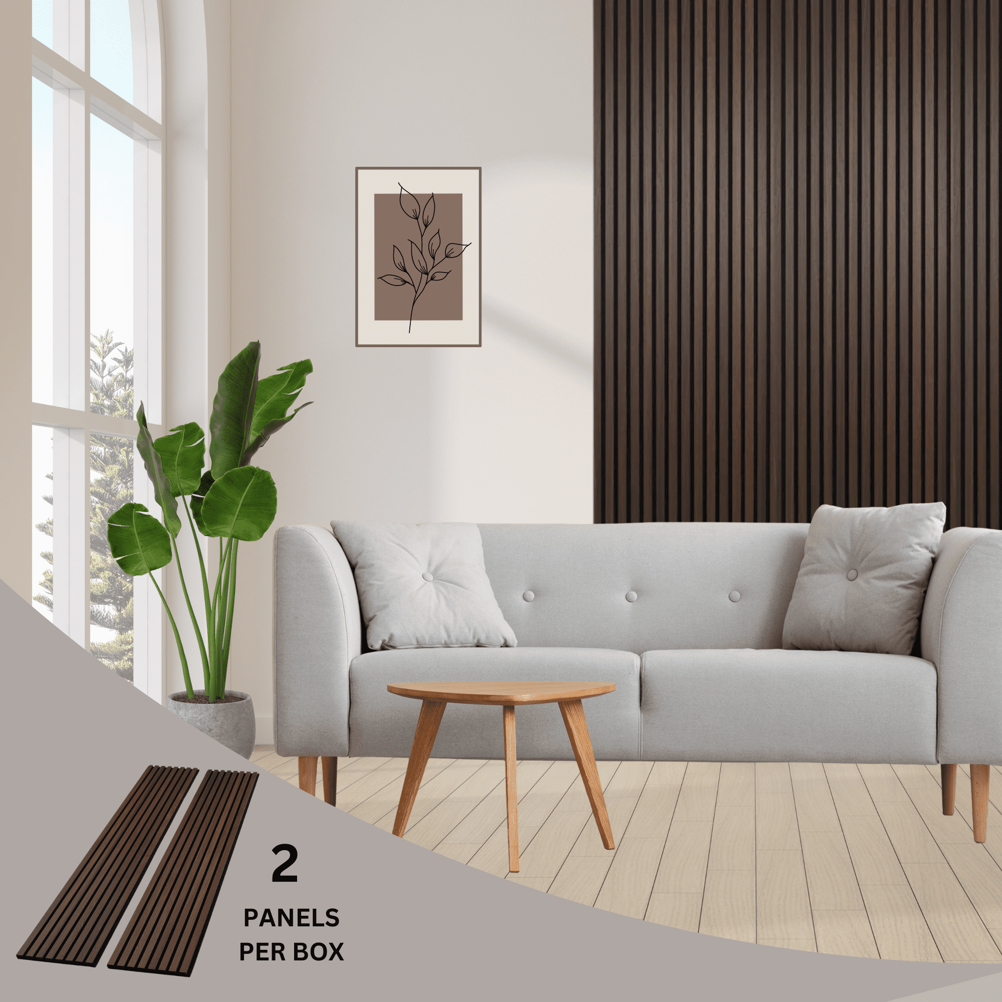 onncom Smoked Oak Luxury Wood Veneer Acoustic Wood Wall Slat Panels ...