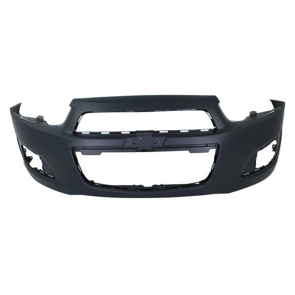 onthegobb 1pc Front Primed Plastic Bumper Cover Without License Plate Cut-out for Chevy for Sonic 2012-2016