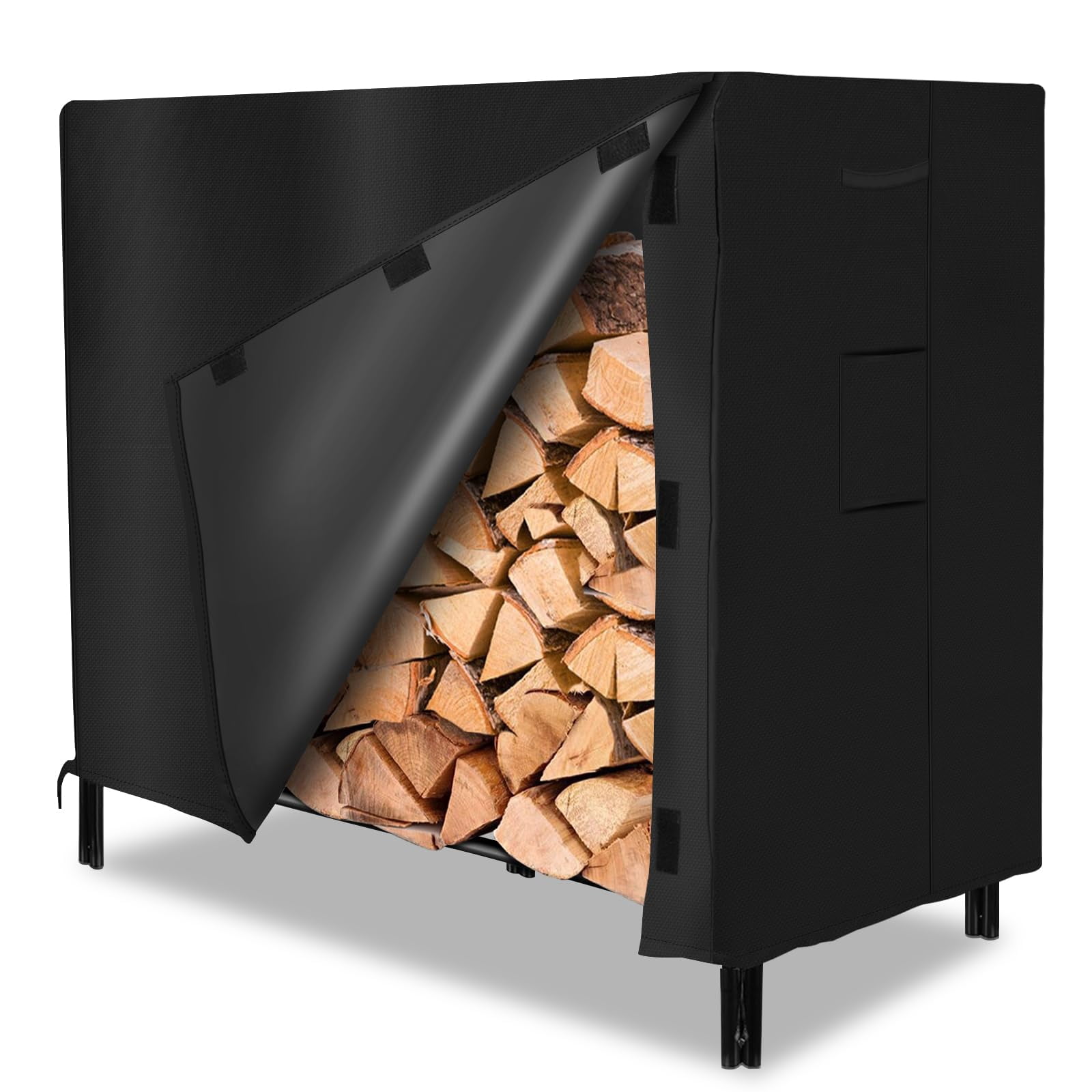 TTdayup Firewood Rack Cover 4 FT - 420D Wood Rack Cover Waterproof ...