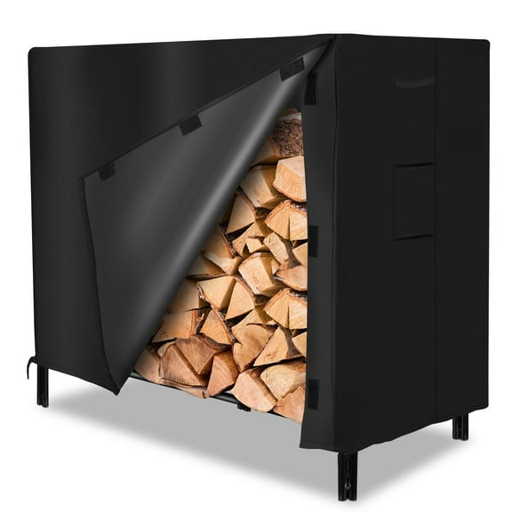 TTdayup Firewood Rack Cover 4 FT - 420D Wood Rack Cover Waterproof & Heavy Duty,Tarp Cover for Dry Wood Pile Holder  48"L x 24"W x 42"H