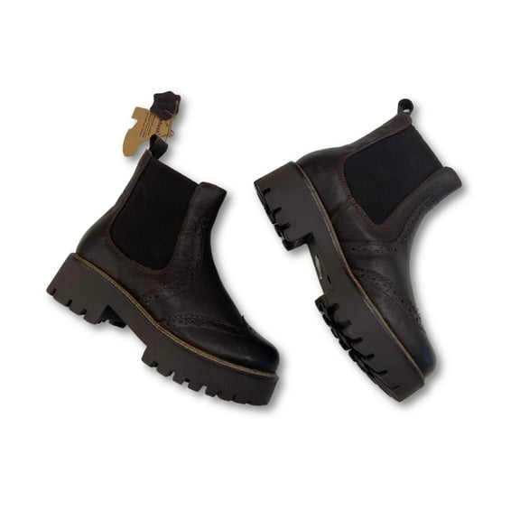 oobash Women's Black Platform Chelsea Ankle Boot