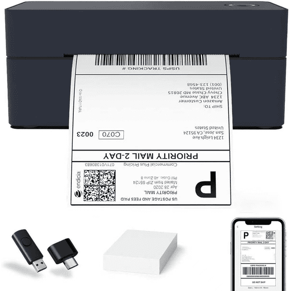 Bluetooth Thermal Shipping Label Printer, 4x6 Portable Thermal Address Label Printer for Small Business, Compatible with iPhone,Android,Windows,Mac