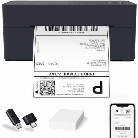 ooiloln Bluetooth Thermal Shipping Label Printer, Wireless 4x6 Label Printer Compatible with Android, iPhone, Windows & Mac