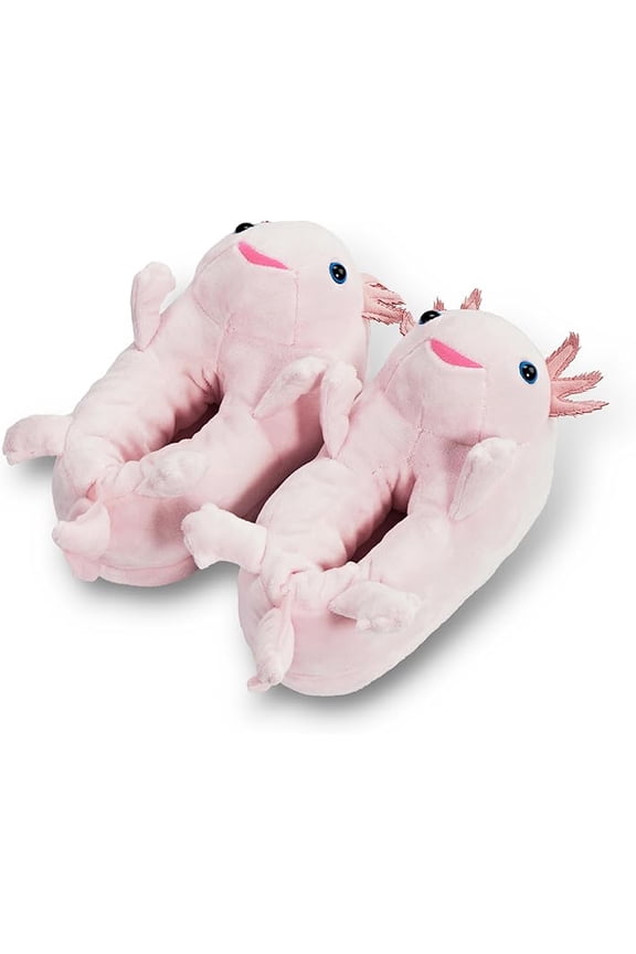 Socks Kids Fuzzy Funny Animal Slippers, 1-4 Little Kid, Lulu the Axolotl
