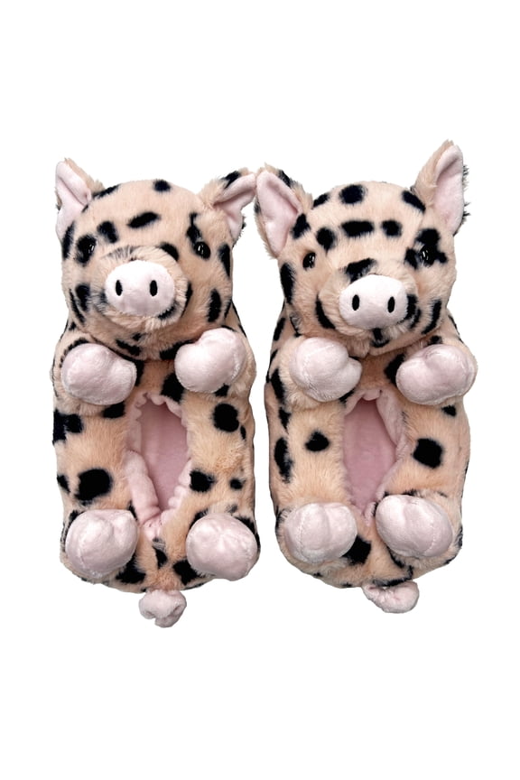 ooohyeah Womens Fuzzy Animal Slippers, Cute Funny Cozy Non-Slip House Foam Slippers for Women, Pig Belly Hugs, S