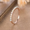 thumbnail image 1 of opal wedding band, fire opal ring, opal eternity band, october birthstone, anniversary gift for women, matching band, opal promise band, 1 of 5