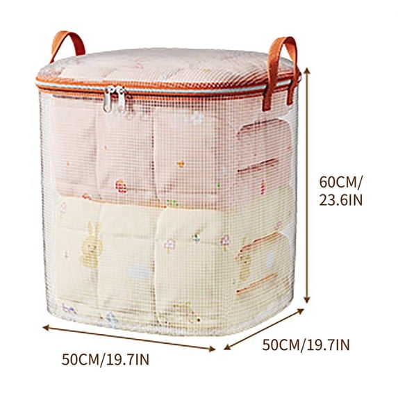 openpig 180 L Large Storage Bags, Clothes Storage Bins Foldable Closet Organizers Storage Containers for Clothing, Blanket, Comforters, Bed Sheets, Pillows and Toys (Clear)