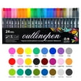 thumbnail image 1 of openpig 24 Colors Outline Metallic Markers Pens, Squiggles Double Line Pen, Coloring Lightstick Graffiti Pens, Glitter Drawing Pens for Christmas Greeting Cards, Craft, Painting, 1 of 5