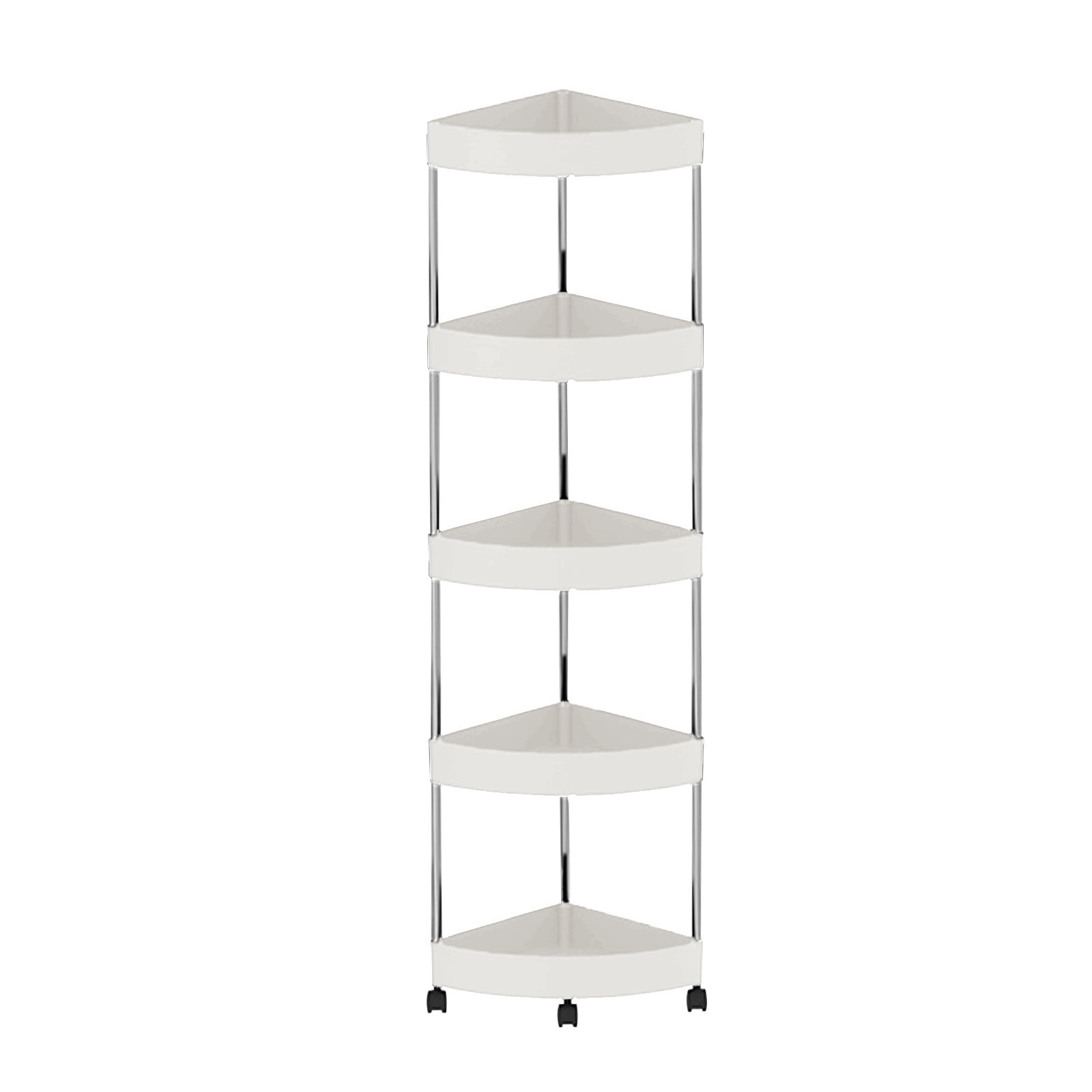 openpig 5-Tier Corner Bathroom Counter Organizer, Sink Corner Shelf Stand for Kitchen Counter, Small Plastics Countertop Makeup Tray Skincare Perfume Organizers (White)